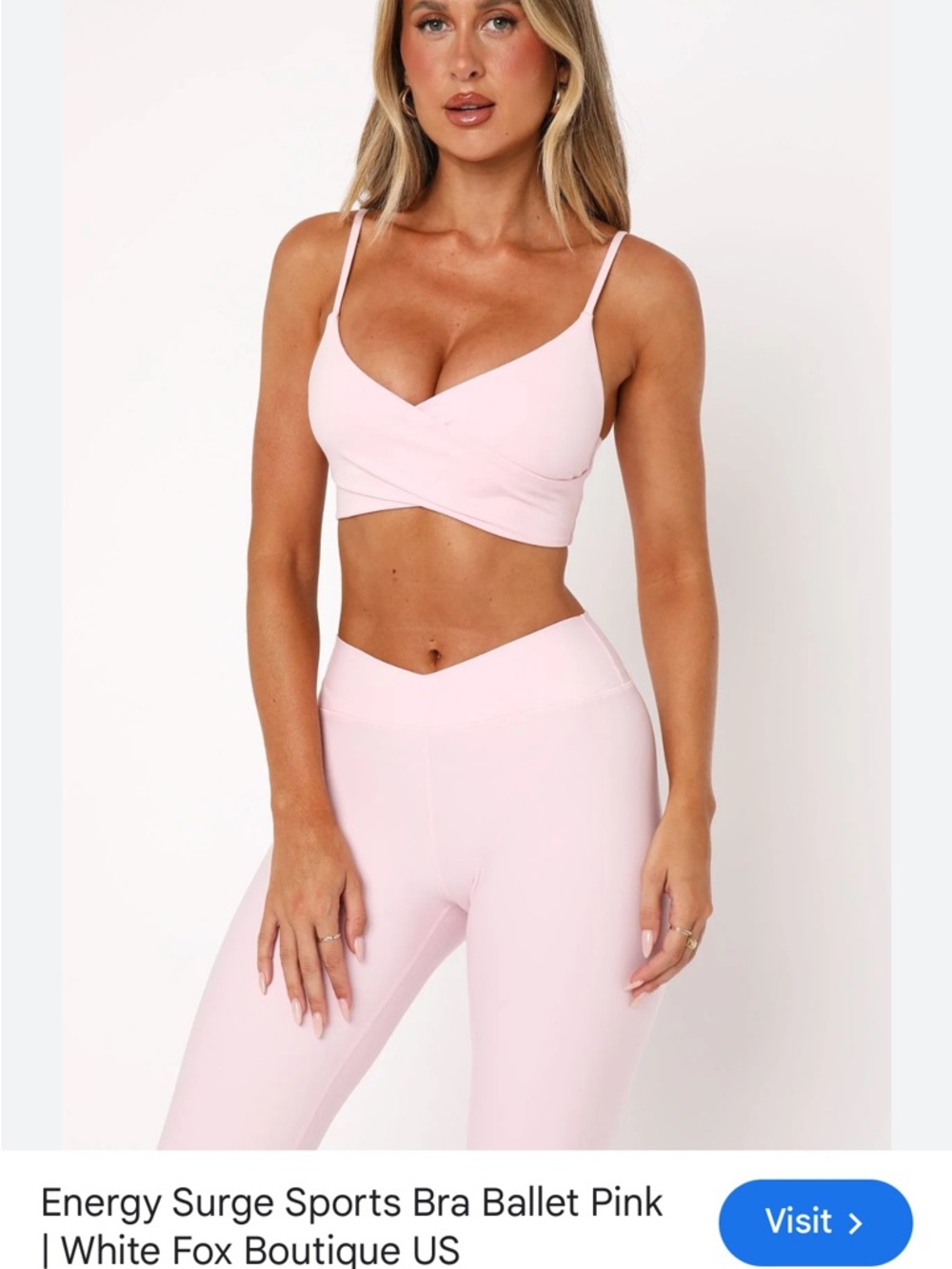 Lululemon Still Now Bra, most likely in the color Strawberry Milksha